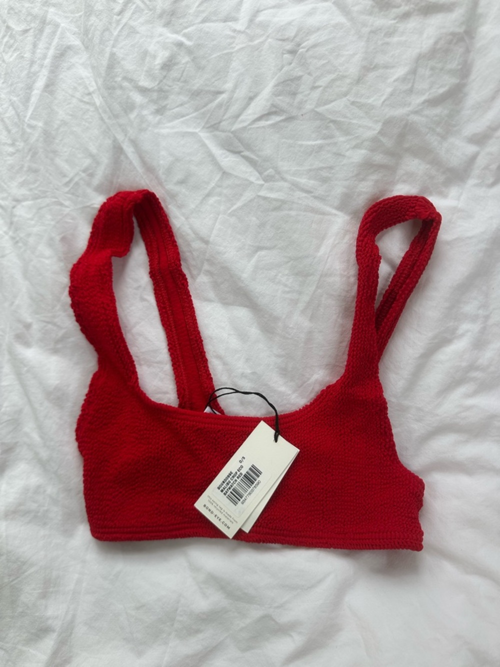 bond-eye Red Knit Swim Bralette